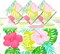 3 Pack Tropical Plastic Tablecloth, 54x108 inch Rectangle Hibiscus Floral Aloha Table Cover